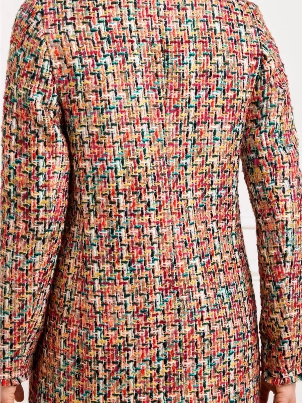 Talbots Multi Color Candy Tweed Fringe Topper Size 16 - Picture 7 of 16